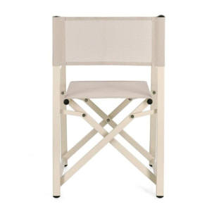 Set di 2 sedie TAYLOR in alluminio beige e textilene beige, pieghevoli
