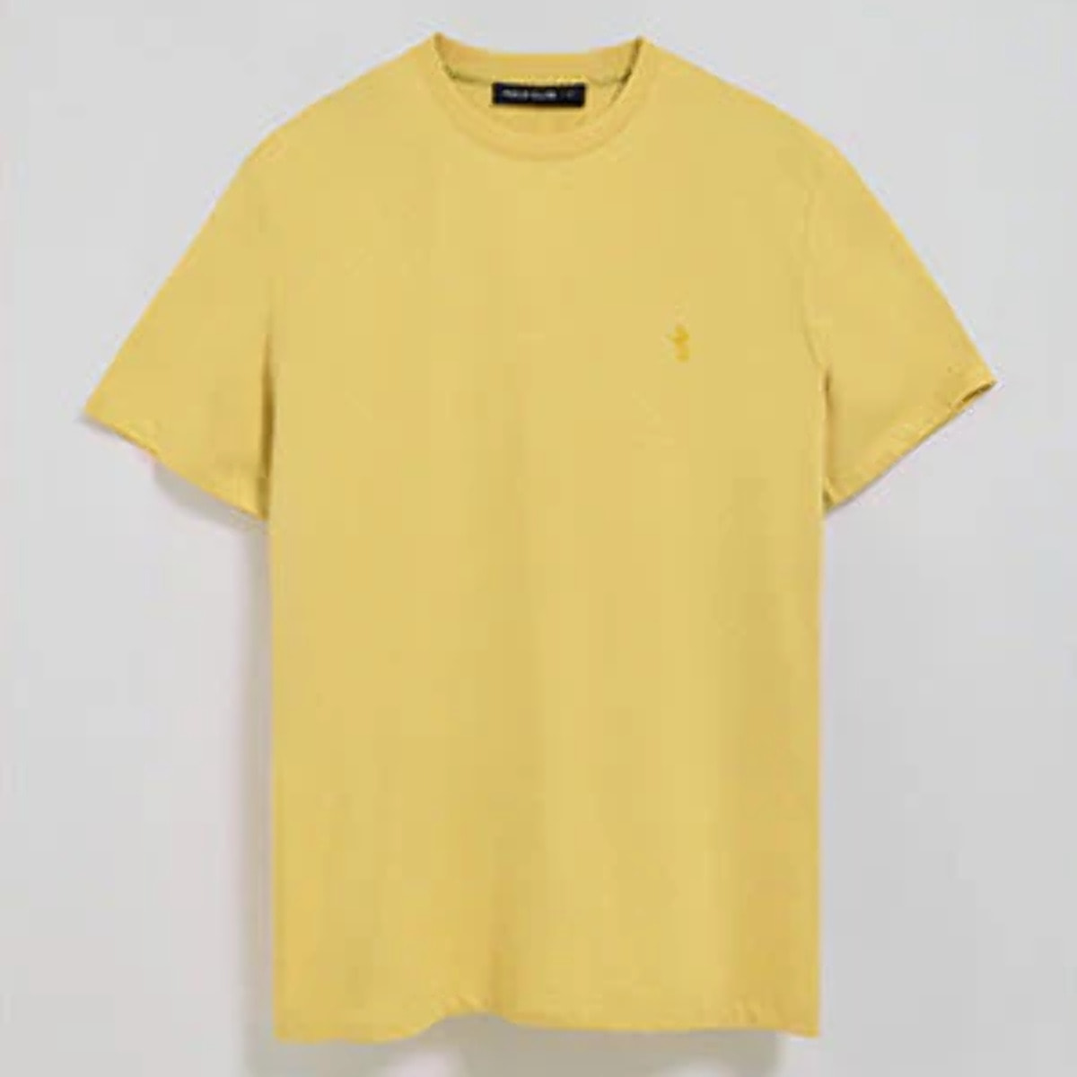 Camiseta amarilla básica de cuello redondo y bordado Rigby Best