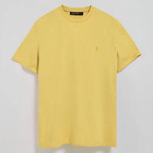 Camiseta amarilla básica de cuello redondo y bordado Rigby Best