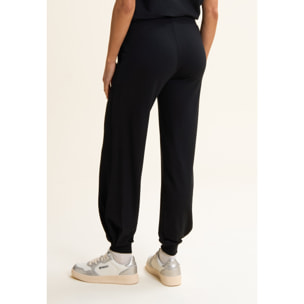 Pantaloni sportivi in felpa di viscosa con fondo a polsino