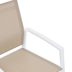 Fauteuil de jardin empilable "Axiome" lin & blanc