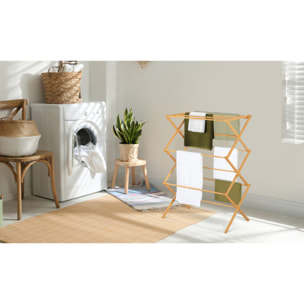 Séchoir accordéon en bambou pliable