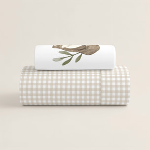 Cool Kids - Funda Nórdica Estampada - Reversible - Infantil - Cierre Solapa - 100% Algodón - Incluye 1 Funda de Almohada - Cuna/Maxicuna - Woodland