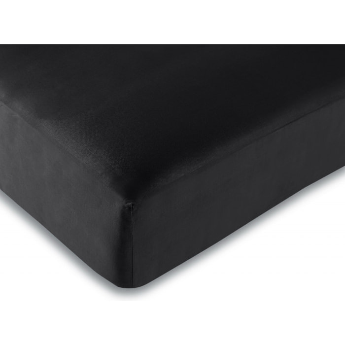 Drap housse 57 fils/cm² - Noir