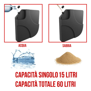 Set 4 Supporto Pesi Base Ombrellone Parasole Da Giardino In Plastica HDPE Riempibili Con Acqua E Sabbia 60 Litri / 100 Kg Adatti Per Ombrelloni Base A