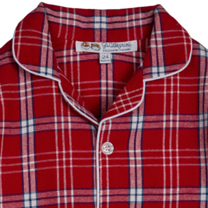 PIGIAMA BABY in flanella scozzese rosso e bianco