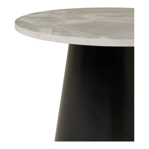 Brito - Tavolino da salotto effetto marmo grigio e nero ø60x45 cm