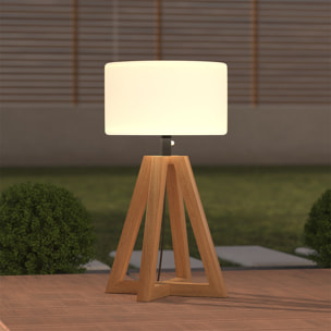 Lampes à poser d'extérieur "Matia" - bois d'acacia - marron caramel - H59 cm