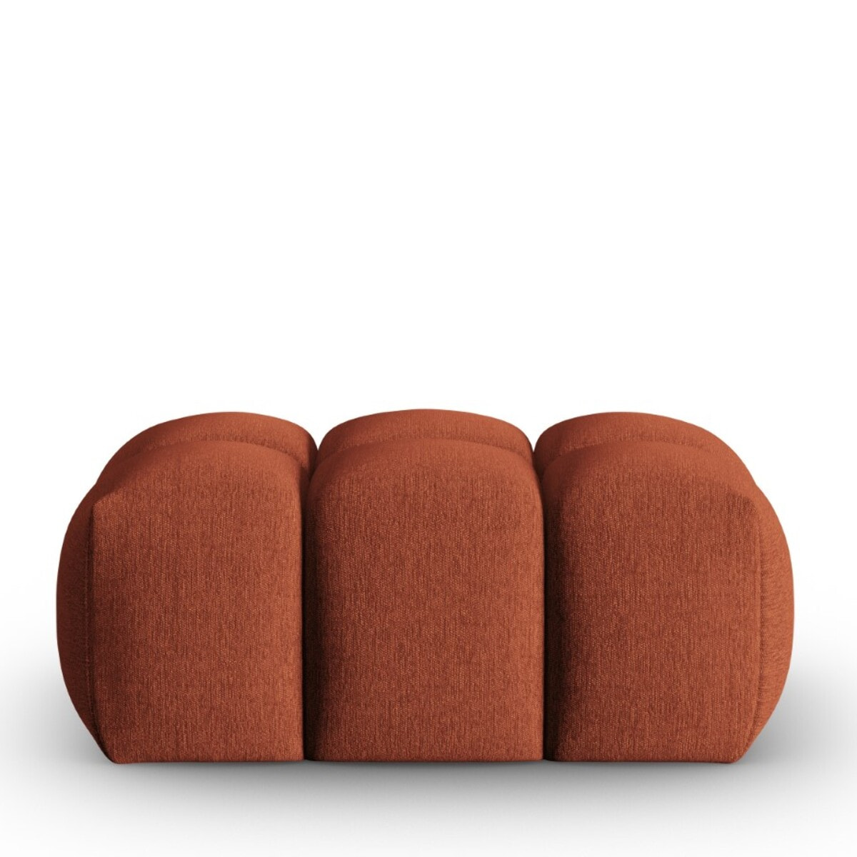 Pouf "Lorella" en tissu structurel corail