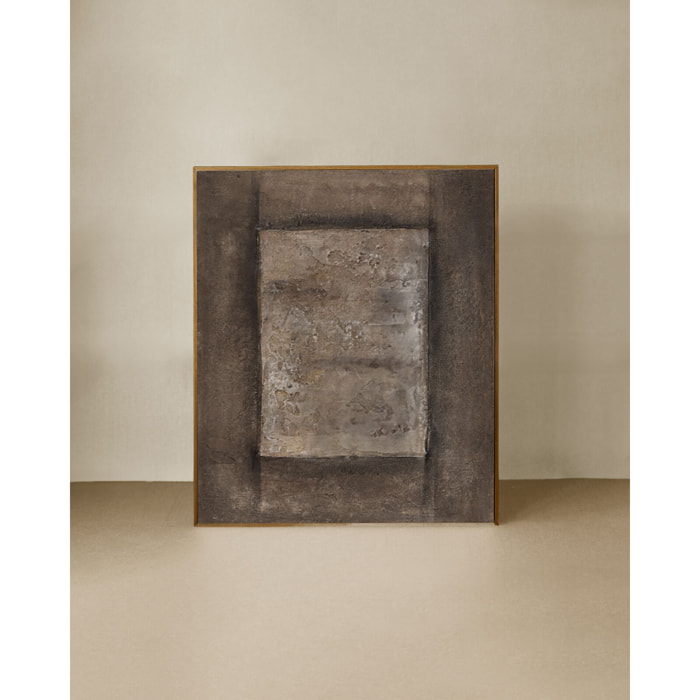 Cuadro marrón decorativo sobre algodón con bastidor de madera pintado artesanalmente con pintura al óleo de varias medidas