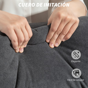 Silla de Escritorio con Reposapiés, Silla de Oficina Giratoria, con Respaldo Reclinable y Alto, Asiento y Reposabrazos Anchos, Acolchado Grueso, Tapizada en Terciopelo, Altura Ajustable, Gris