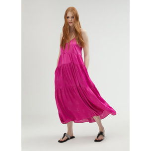 Vestito con spalline e volant