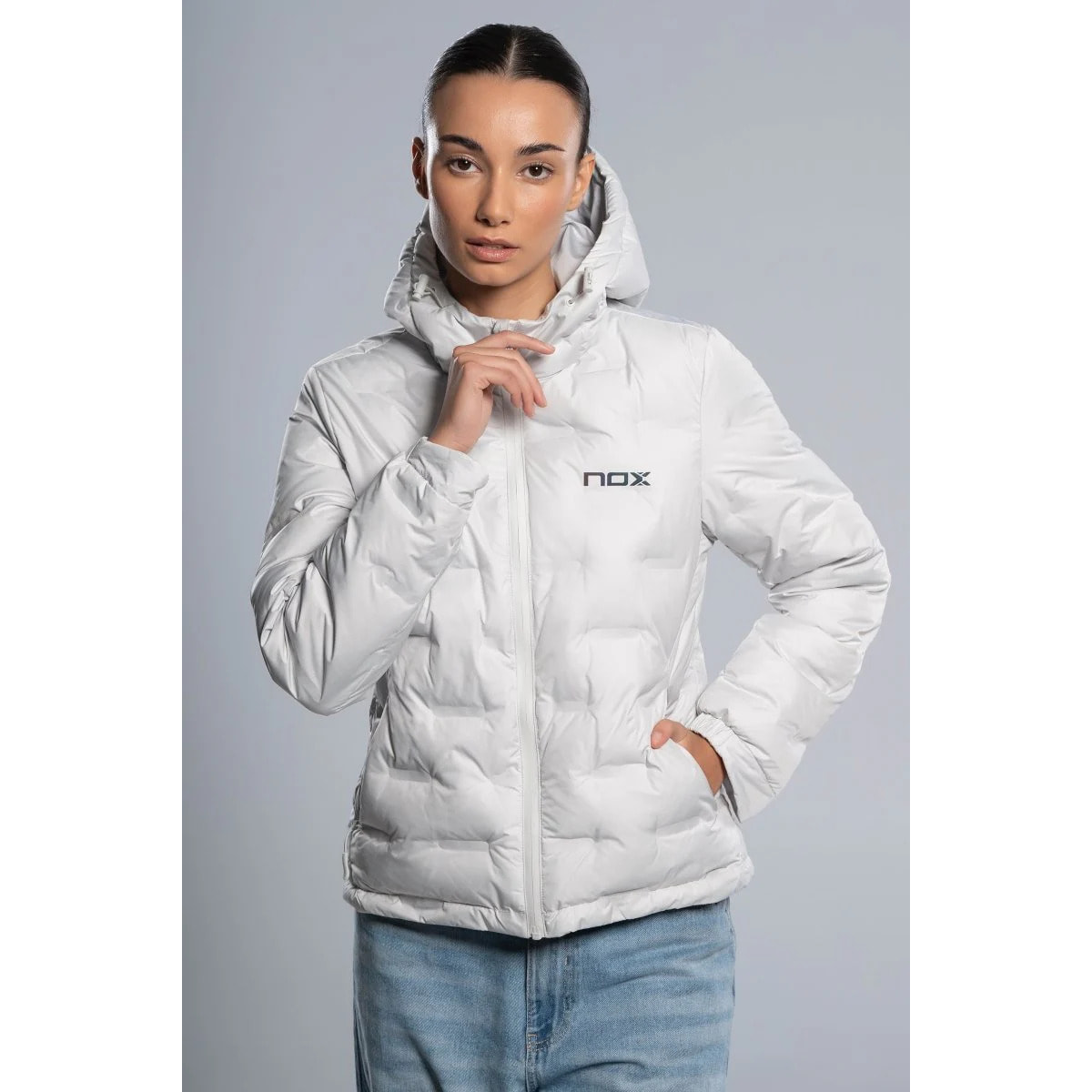 Chaqueta acolchada TEAM gris para mujer