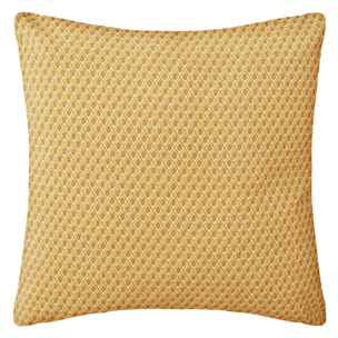 Coussin - motifs otto - coton - jaune ocre - 38x38 cm