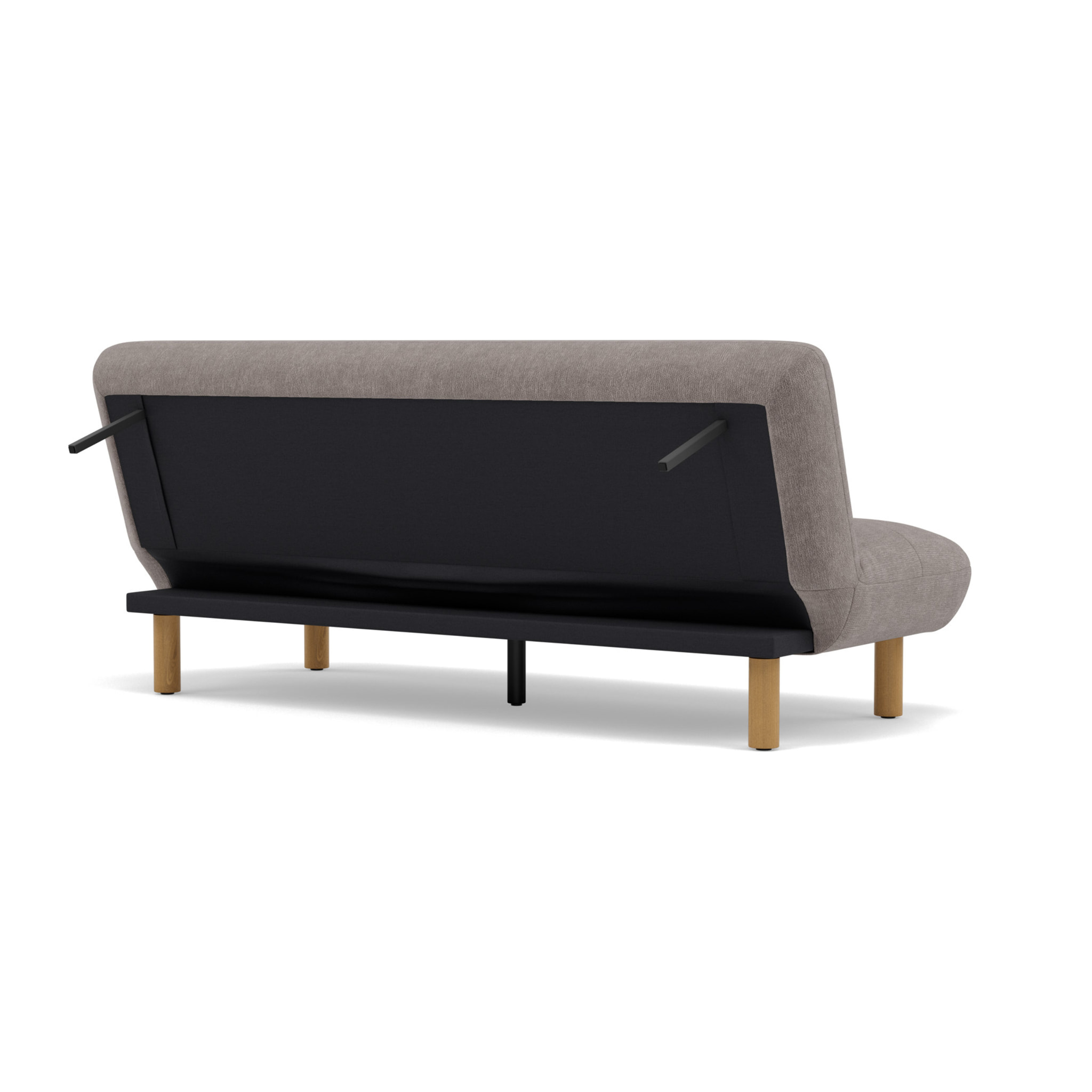 Soan - Banquette 2 places convertible clic-clac en velours texturé - Gris clair