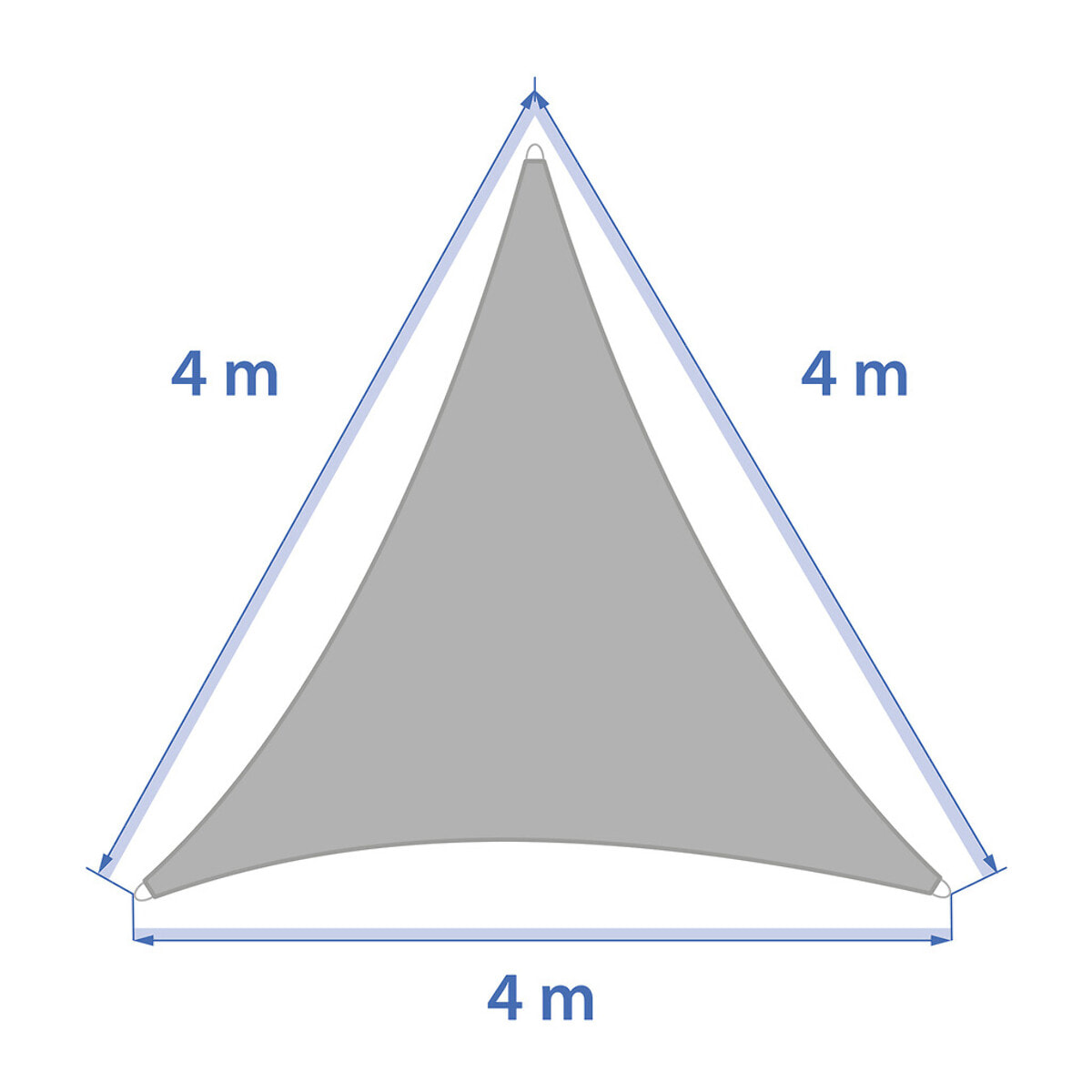 Voile d'ombrage triangulaire "Curacao" blé 4 x 4 x 4m en polyester