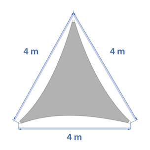 Voile d'ombrage triangulaire "Curacao" blé 4 x 4 x 4m en polyester