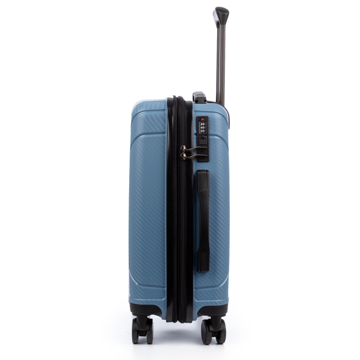 Juego de 3 maletas trolley expandibles de PP resistente a la rotura. Cerradura TSA numérica, 4 ruedas dobles giratorias 360°.