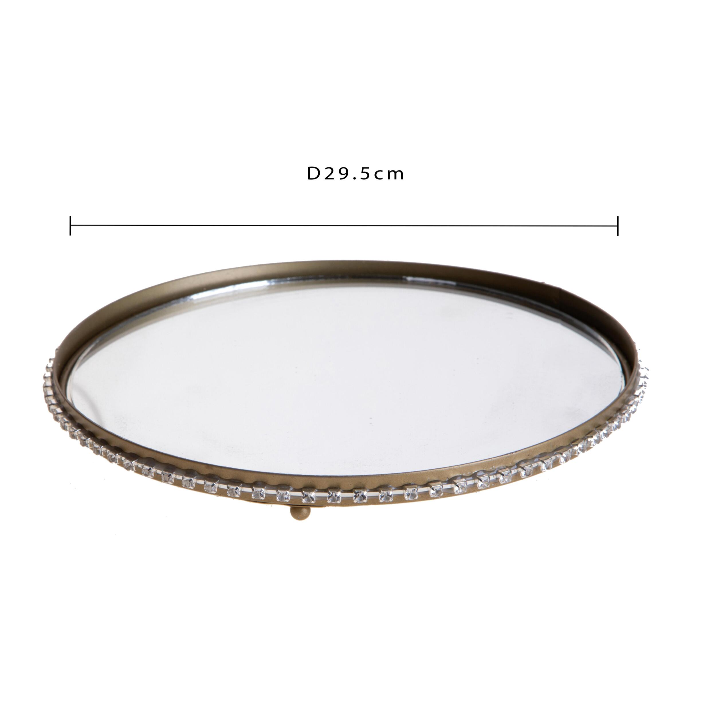 Vassoio con specchio e strass - Pezzi 2 - ORO - Bianchi Dino SpA