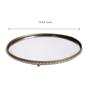 Vassoio con specchio e strass - Pezzi 2 - ORO - Bianchi Dino SpA