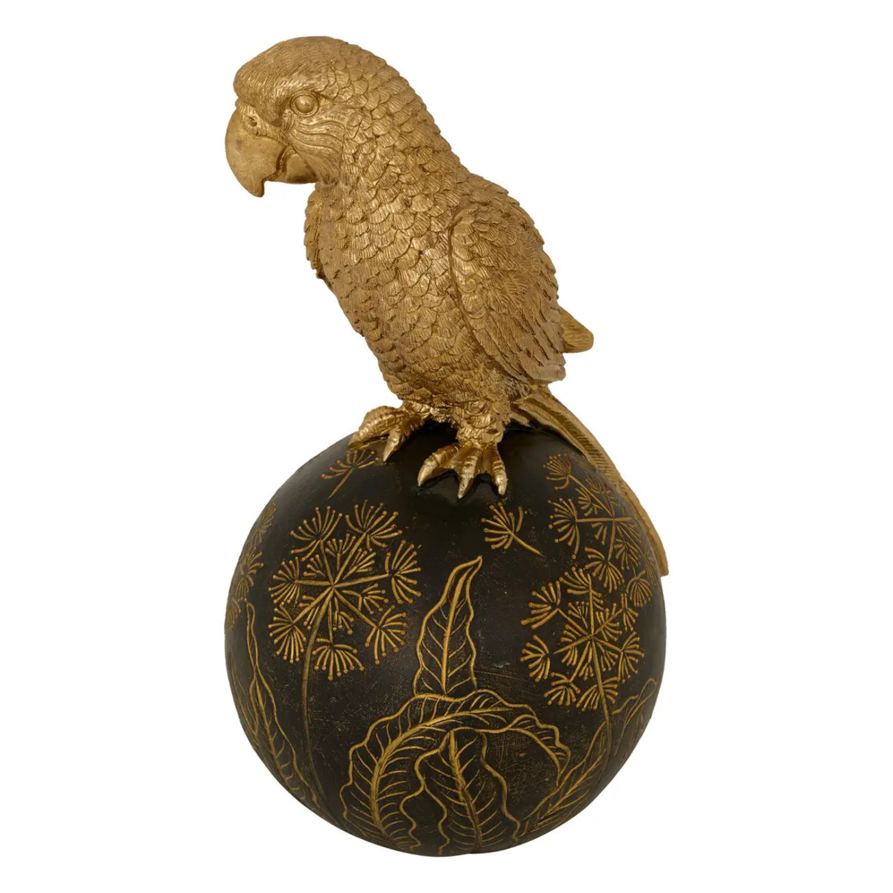 Oiseau résine Belli H.19cm doré