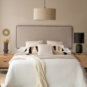 Tête de lit tapissée Madary -bois/panneau particules / mousse pu/ textil-couleur beige 165 x 60 x 4 cm