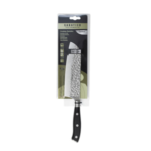 Carbon - Couteau santoku 18 cm martelé avec protection de lame