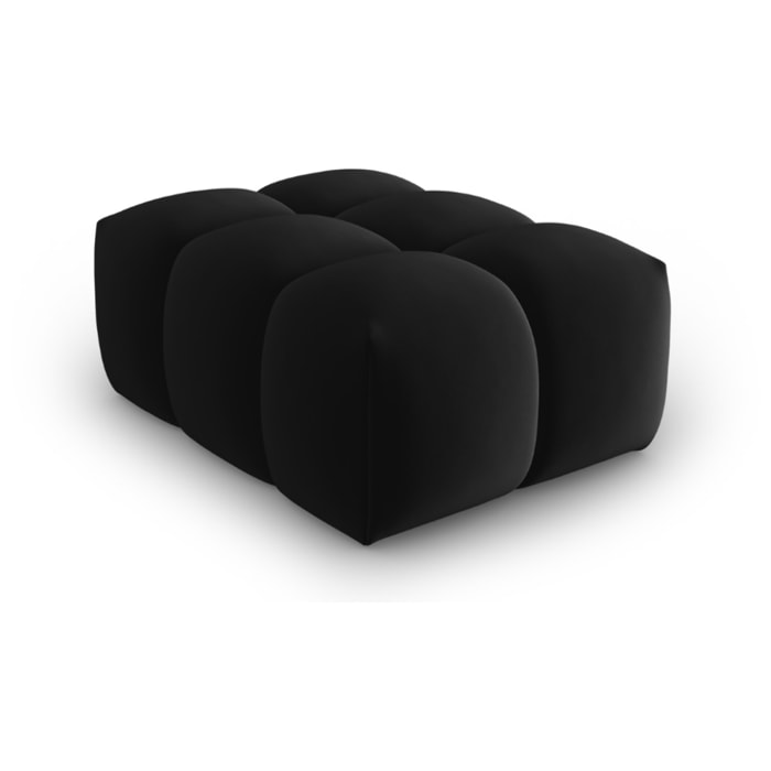 Pouf "Lorella" en velours noir