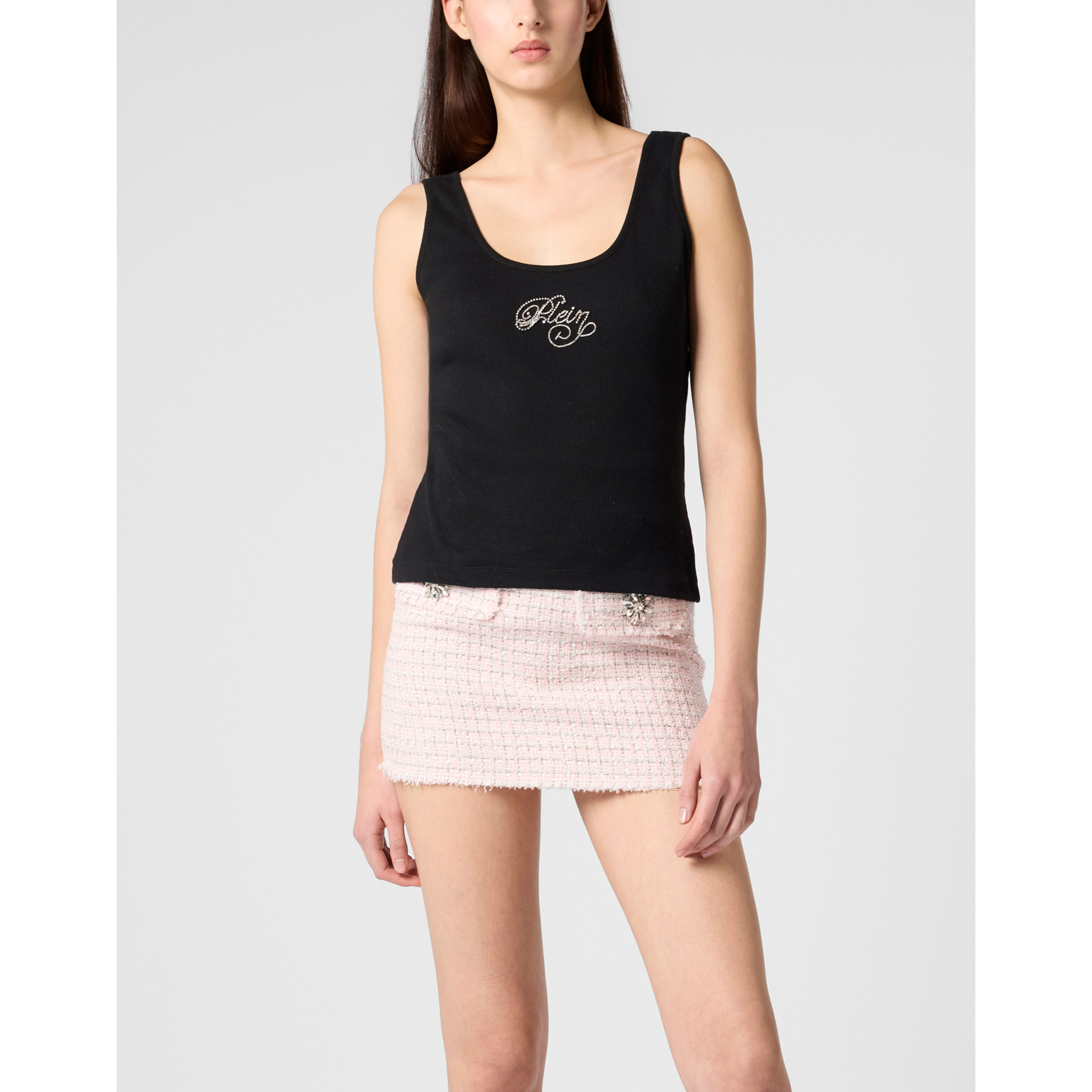 PHILIPP PLEIN Open Back Tank Top Signature