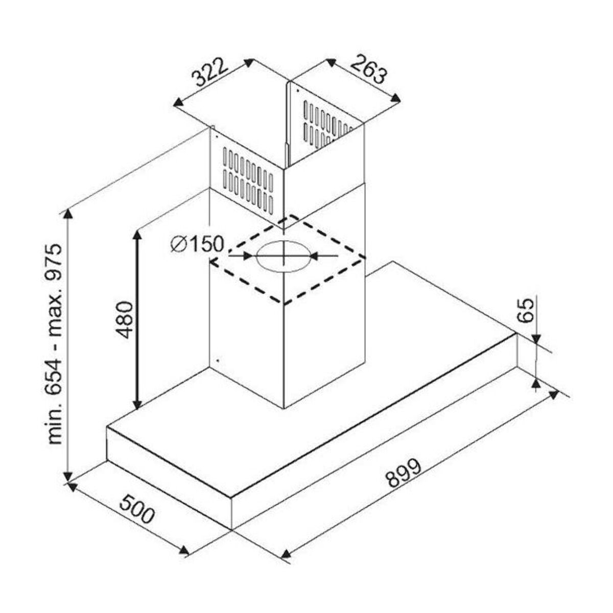 Hotte décorative murale DE DIETRICH DHB2934BX Rotator