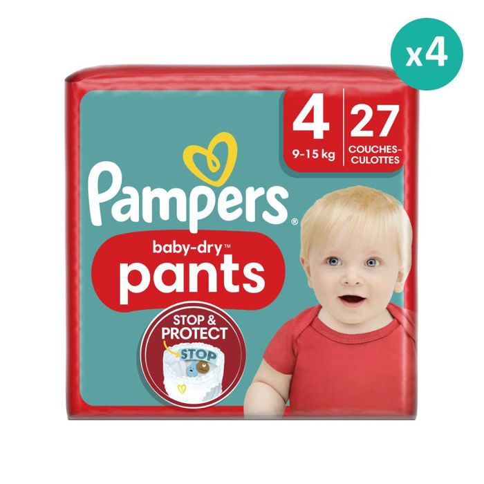 4x27 Couches-Culottes Baby Dry Taille 4, Pampers