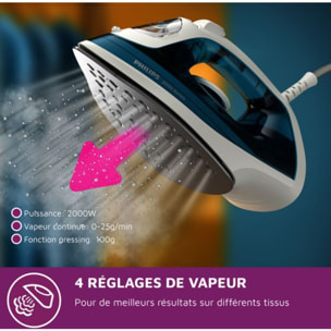 Fer à repasser PHILIPS DST2010/90 fer à vapeur beu et blanc