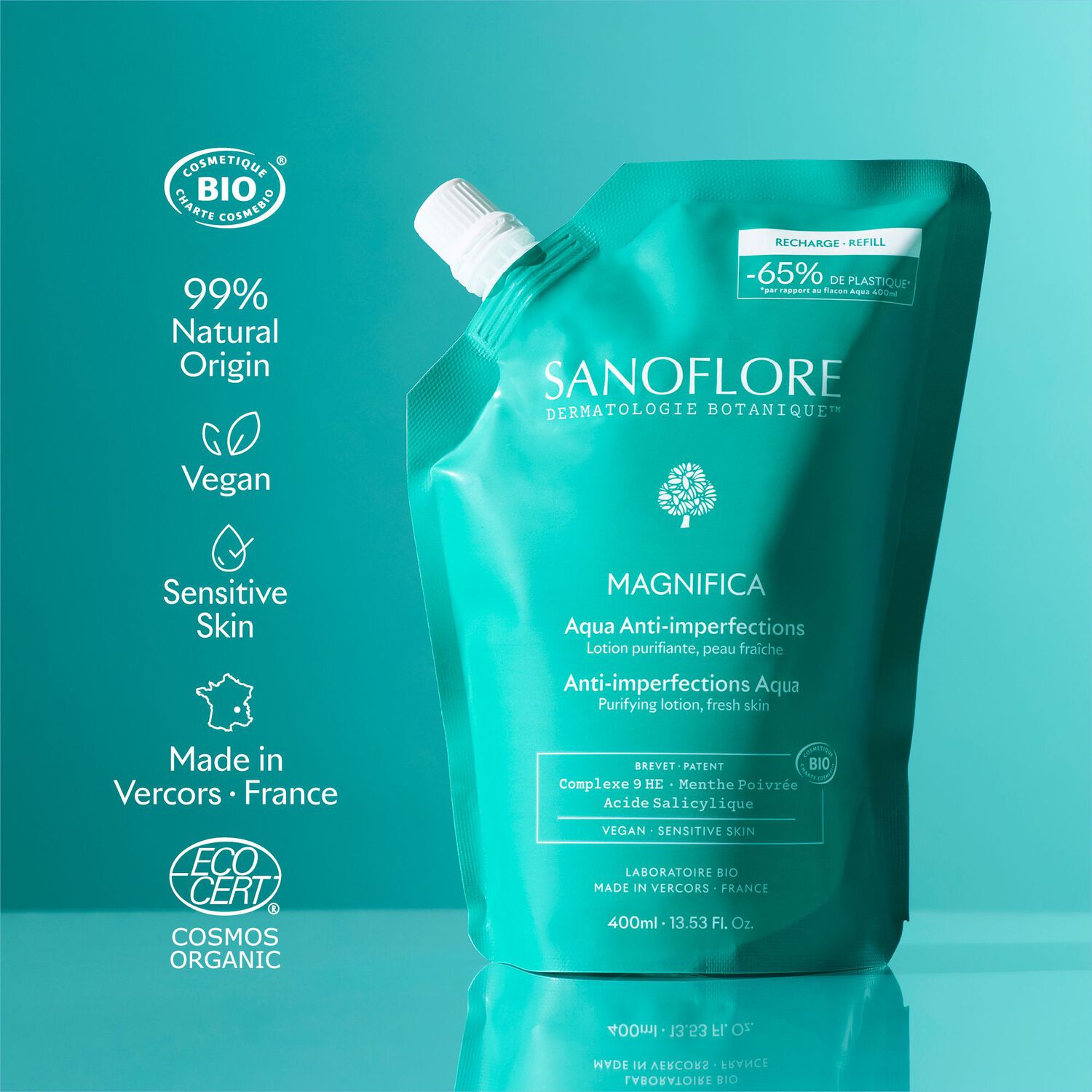 Aqua Magnifica - Eau de Soin Purifiante Eco-Recharge 400 ml