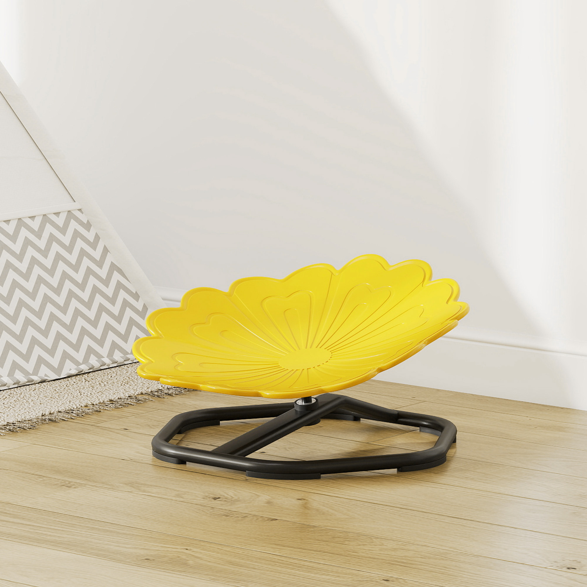 Chaise pivotante sensorielle pour enfant – Siège d'entraînement à l'équilibre et à la coordination – Jaune