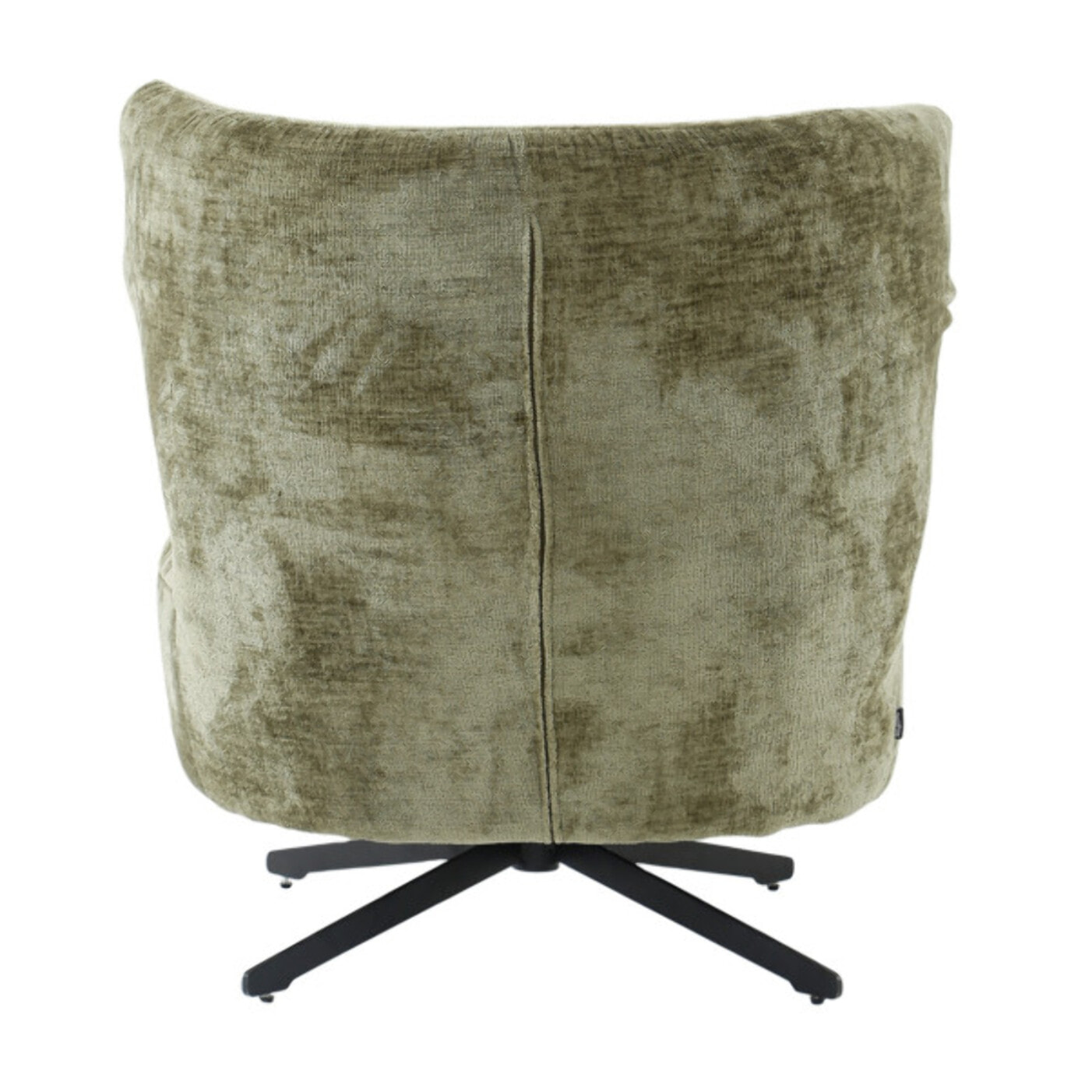 Fauteuil rotatif 360° tissu doux avec pieds en métal noir - EUGENE