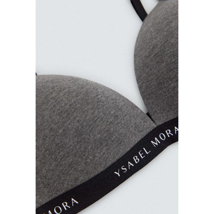 Reggiseno giovanile in cotone senza ferretto blu navy