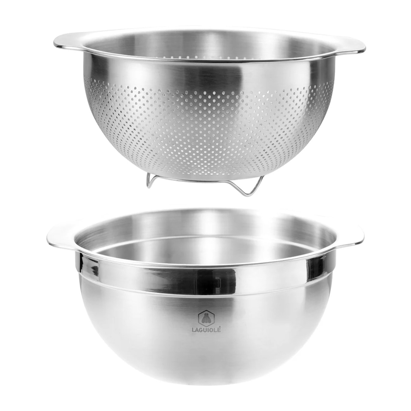 Ensemble bol et passoire 24 cm en acier inoxydable 18/8