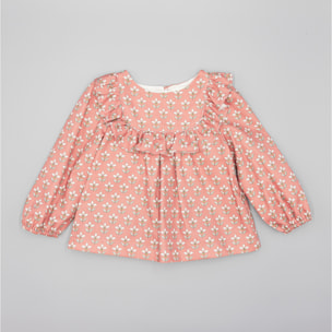 Camisa Viella Burdeos Con Estampado Floral