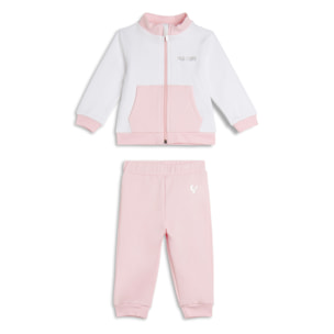 Tuta Baby in cotone elasticizzato con logo argento