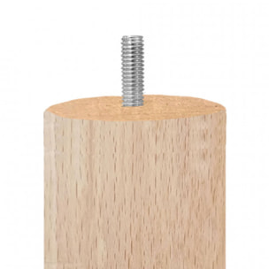 Pieds de lit 20 cm ronds en bois - 4 coloris - lot de 4 - EDDY