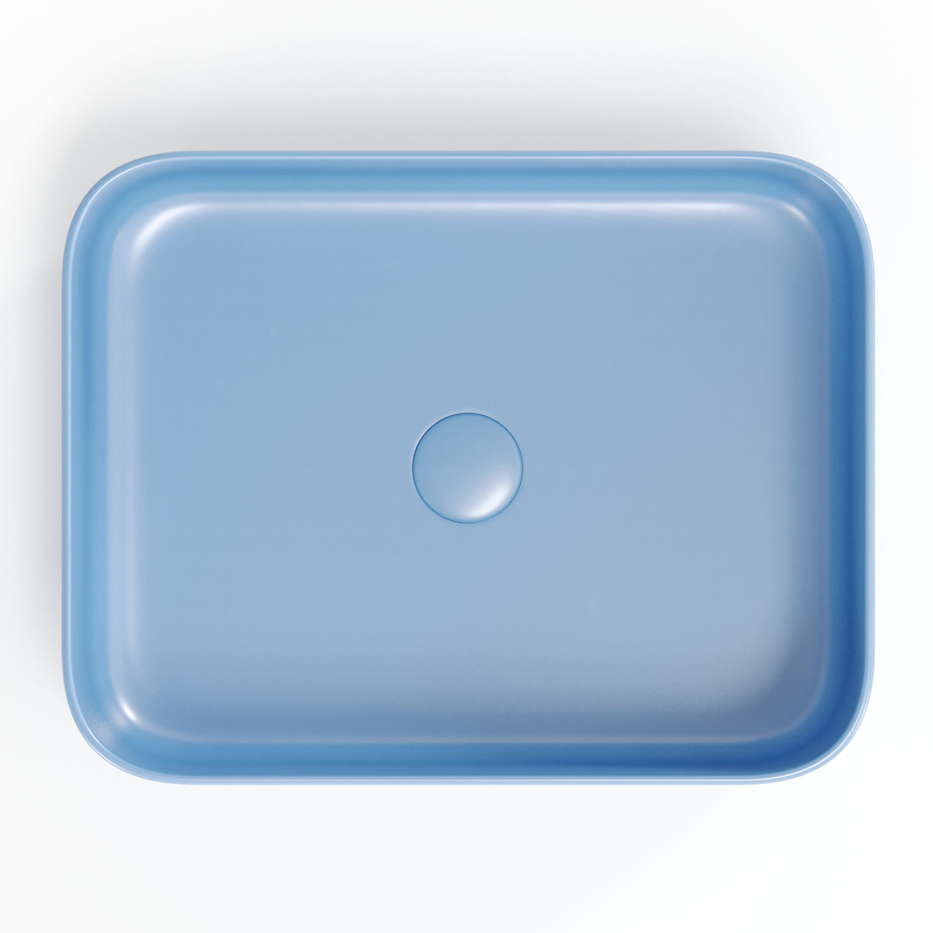 Vasque à poser rectangulaire en céramique 50 x 39 cm - bleu mat - sans trop-plein - SAT Infinitio