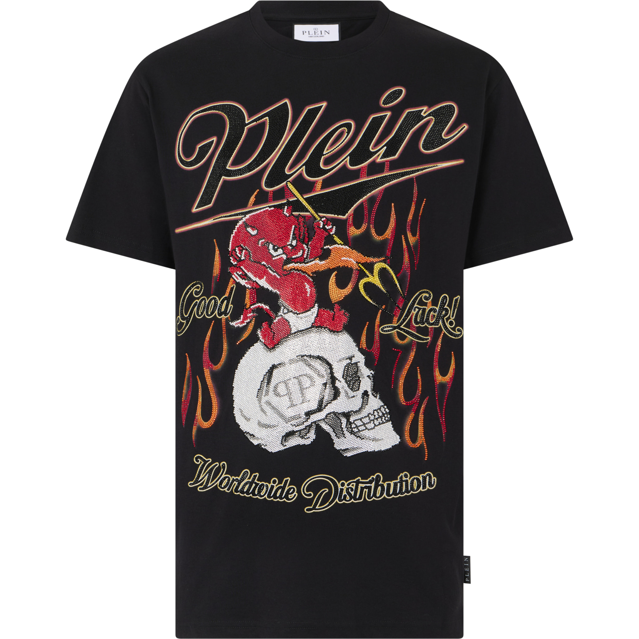 PHILIPP PLEIN Camiseta de cuello redondo y manga corta CRYSTAL