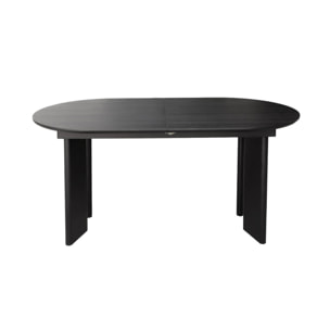 Table à manger oblongue extensible bois d'hévéa et placage chêne 6-8 places ALBANE
