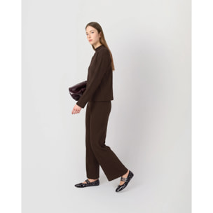 Set jersey pantalón canalé chocolate