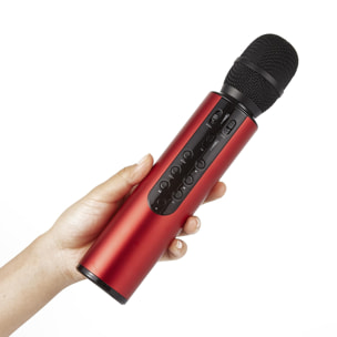 Microfono karaoke con altoparlante integrato, Bluetooth 5.0. Batteria da 2000 mAh. Tipo di condensatore.