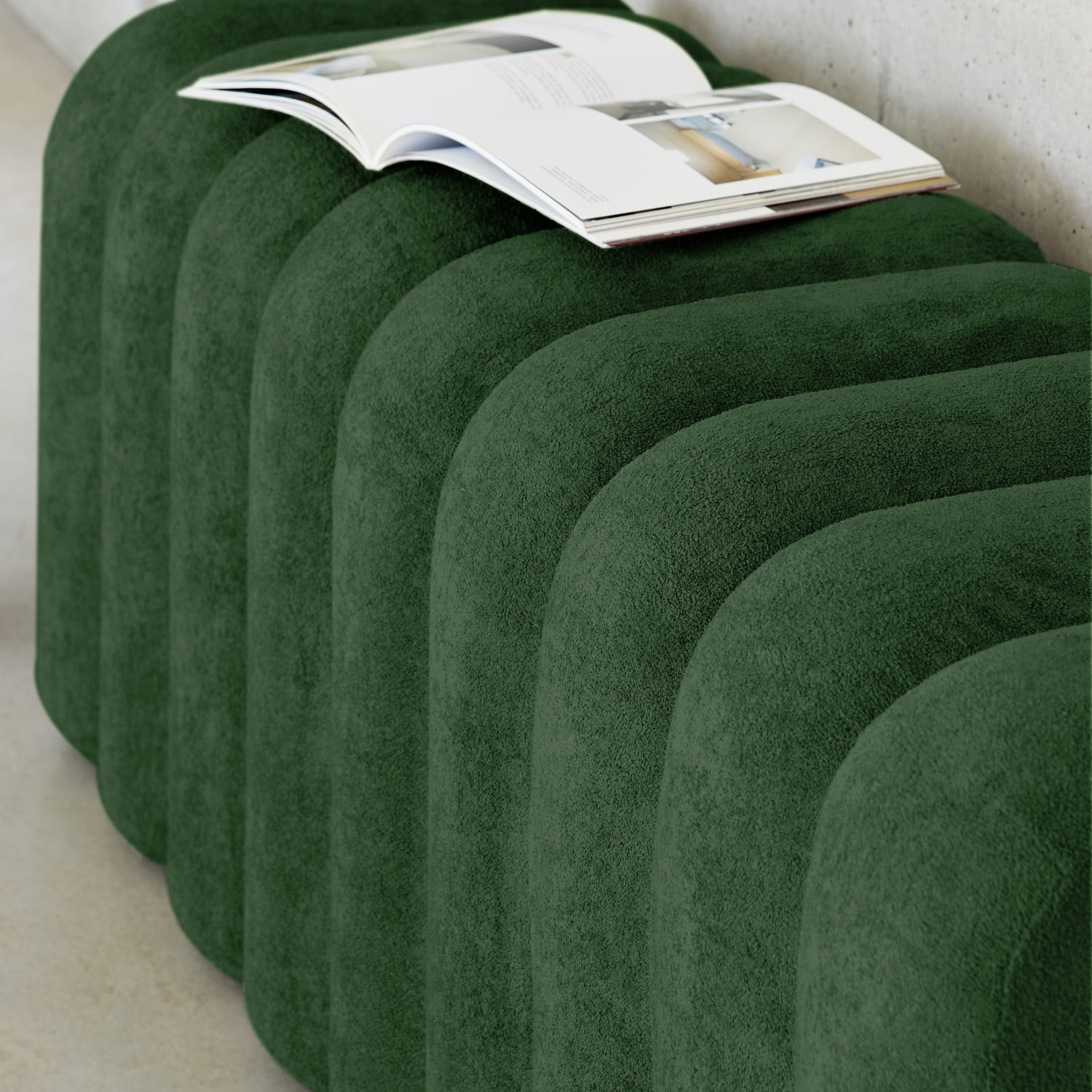 Banc, bout de lit contemporain tissu ITO