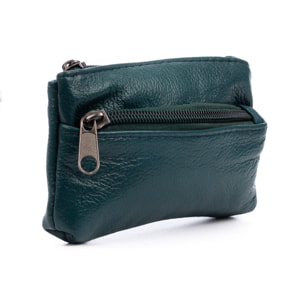 Atrani portafoglio con doppio scomparto in pelle Dollaro. Portachiavi interno.