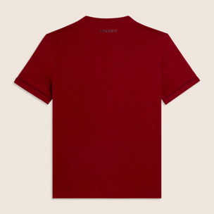 T-shirt Girocollo con Ricamo Traforato del Logo