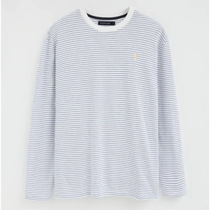 Maglietta a righe bianca e blu presidenziale a maniche lunghe con ricamo Rigby Go