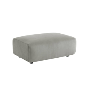 Pouf, repose-pieds pour canapé 3 places Wallas velours côtelé WALLAS